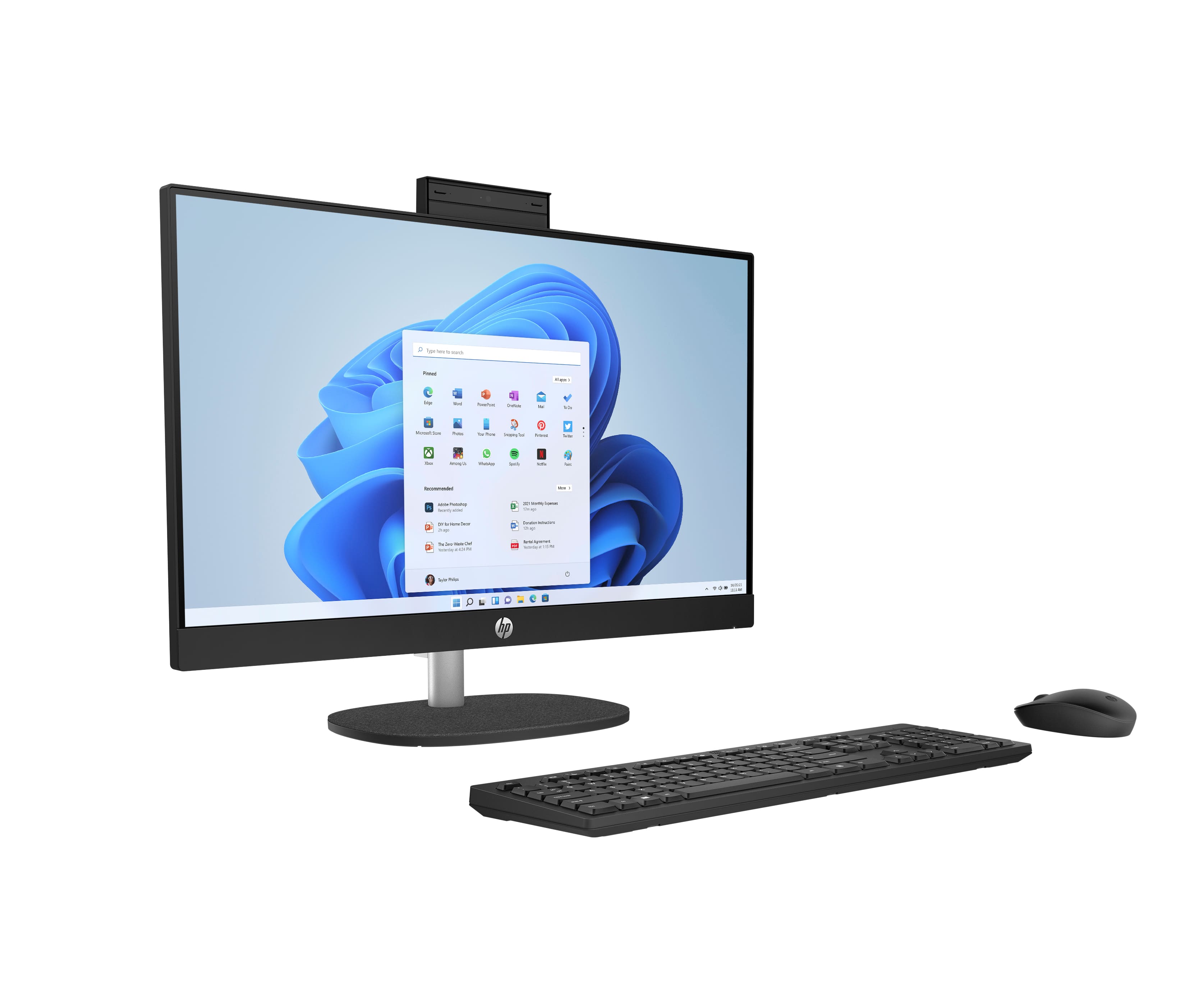 HP All in One Desktop showing sleek design and display