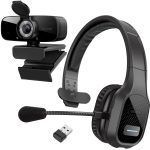 Delton Bluetooth Computer Headset Wireless 1080p Webcam-0