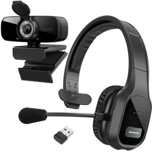 Delton Bluetooth Computer Headset Wireless 1080p Webcam-0