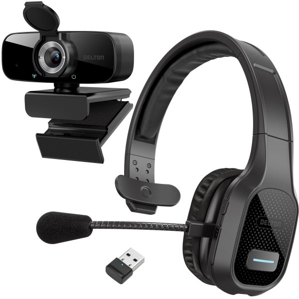 Delton Bluetooth Computer Headset Wireless 1080p Webcam-0