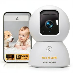 CiNMOORE C2U Indoor WiFi Camera AI Detection 3K HD-0