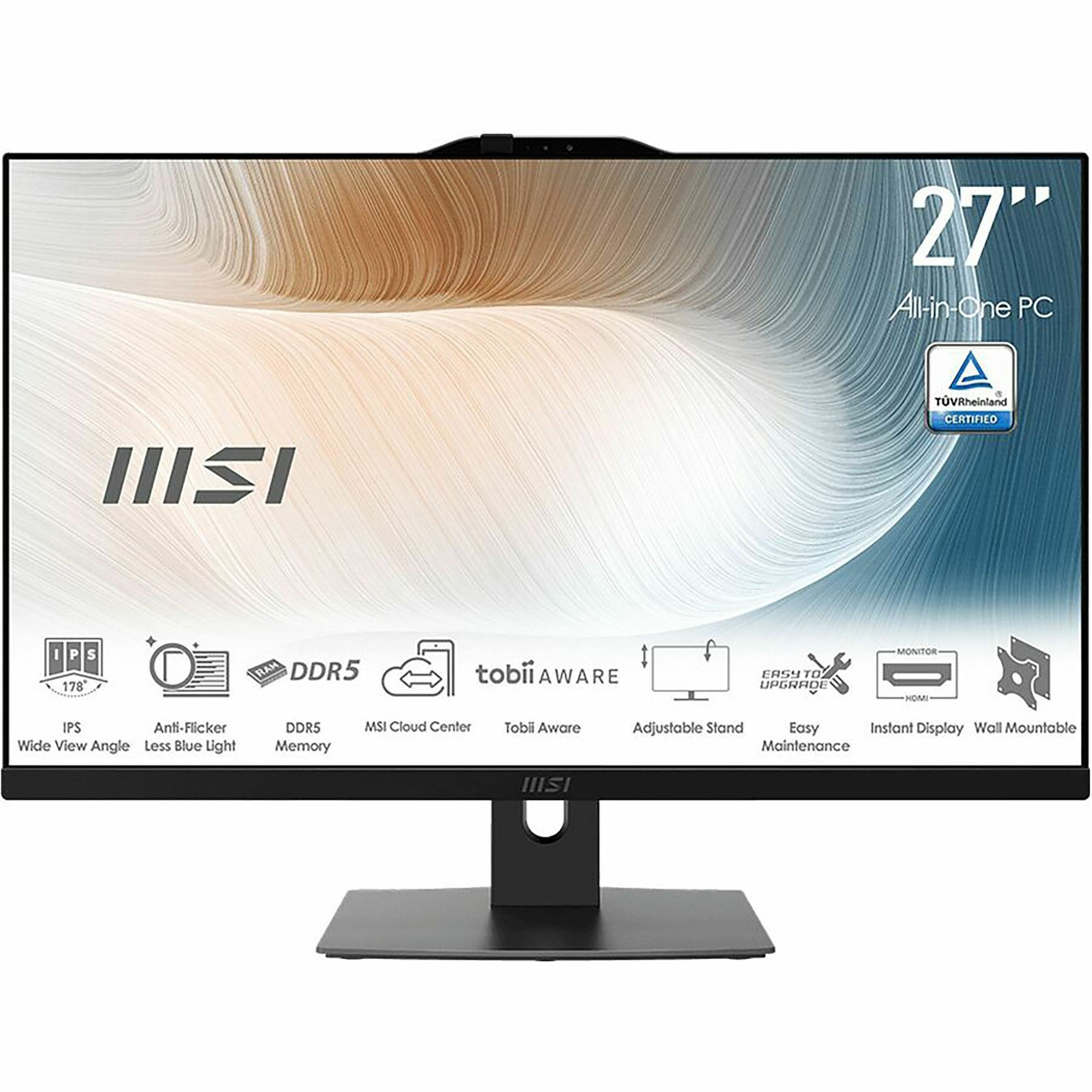 MSI All-in-One Computer displaying a multimedia application on a clean desk