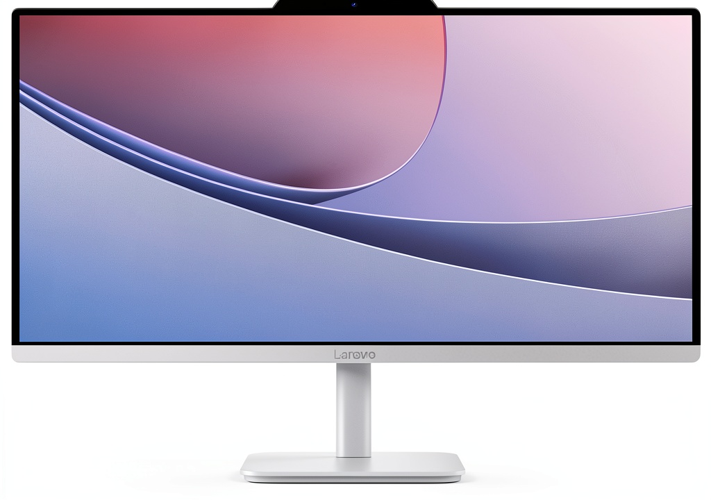 Lenovo A100 All-in-One PC displaying a multimedia application on its 23.8-inch screen